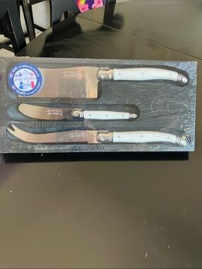 Laguiole White Cheese Knife Set - 3-Piece Stainless Collection